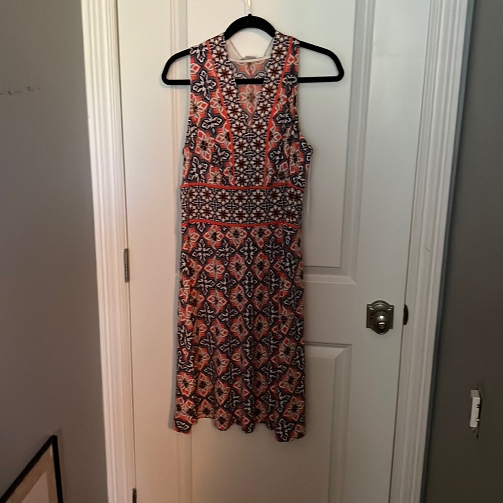 Floral sleeveless knit dress.